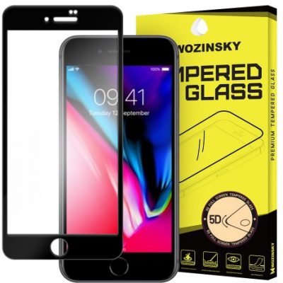 Wozinsky PRO+ super wytrzymałe szkło hartowane 5D Full Glue Case Friendly na cały ekran z ramką iPhone 8 czarny 7426825338433